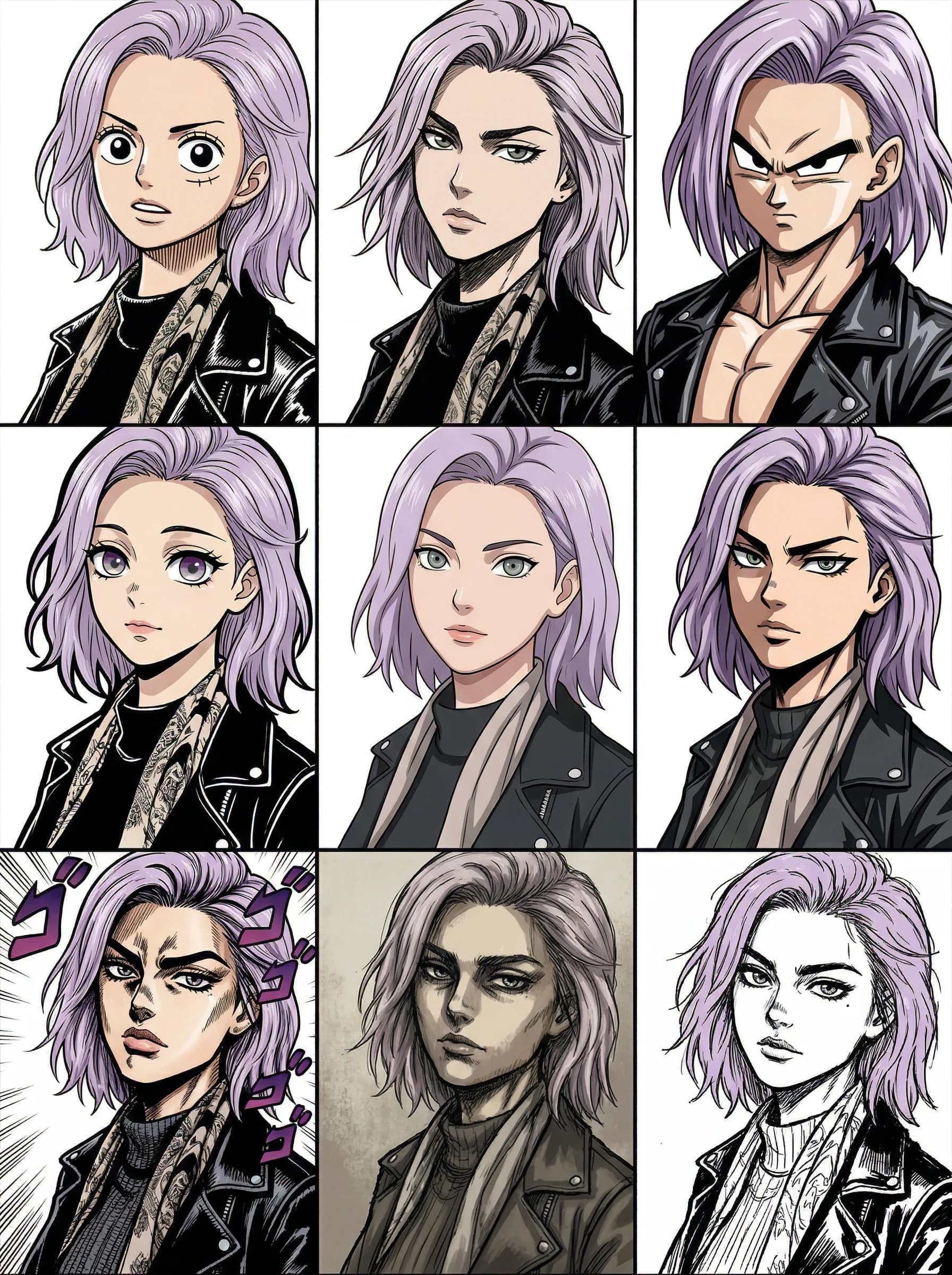 Expressões Anime Esboço 3x3